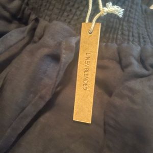 Black linen jogger L